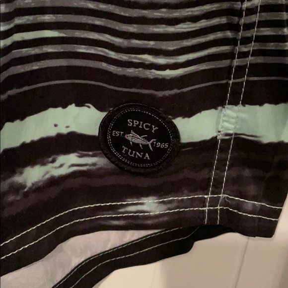 Spicy Tuna L Men’s Swim Trucks Large Shorts waves - Picture 2 of 11